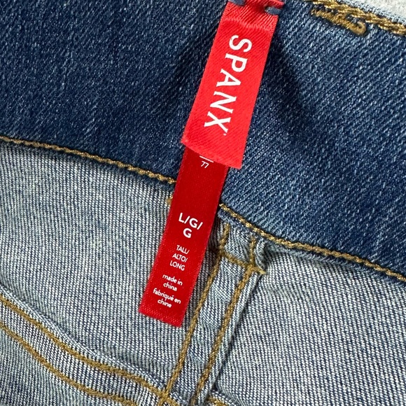 SPANX Straight Leg Jean Vintage Indigo Size Large Tall - Picture 7 of 8